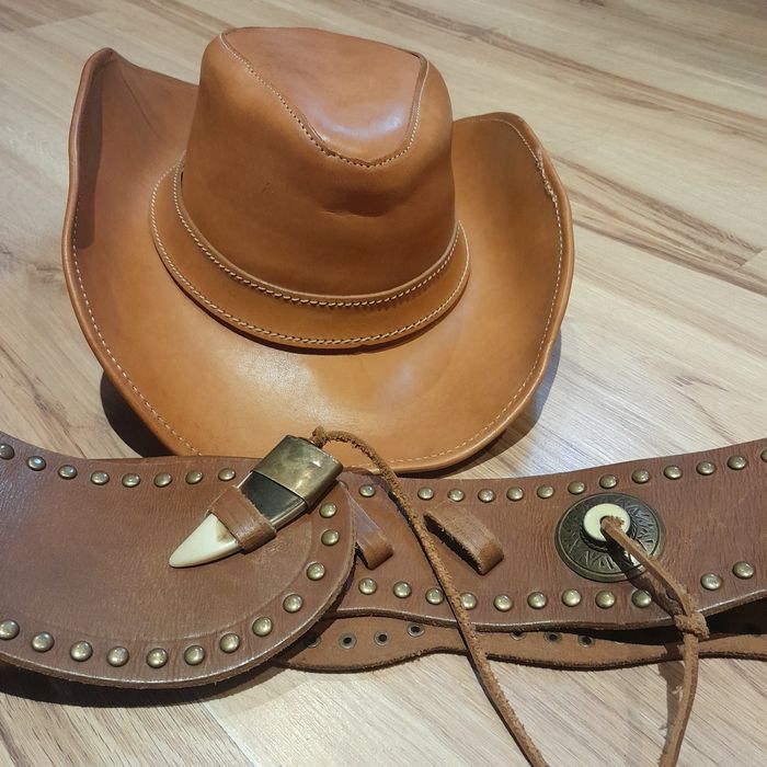 Kapelusze skórzane western country z dzikiego zachodu. S