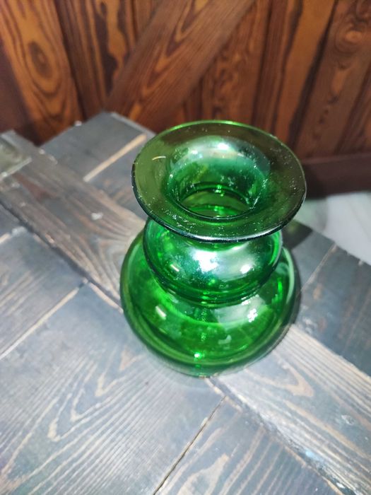 Zielone szkło wazon Brigitte Höfs lata 70