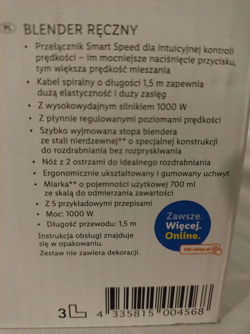 Blender ręczny zestaw 1000W SilverCrest