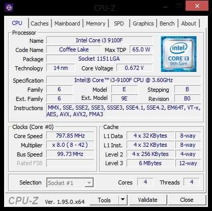Intel Core i3-9100F