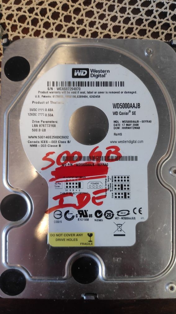 Discos HDD sata e ide vários tamanhos