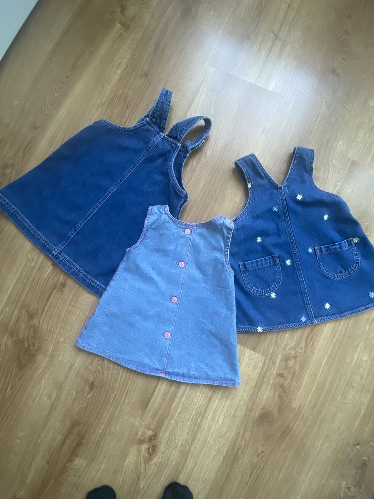 Sukienka ogrodniczka jeans dżinsowa paka zestaw