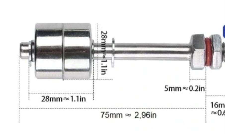 Czujnik poziomu cieczy wody plywakowy 75 mm
