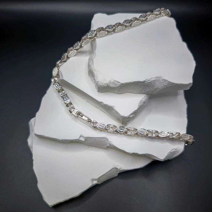 Srebrny łańcuszek cartier pełny 110g 60cm zapięcie szuflada