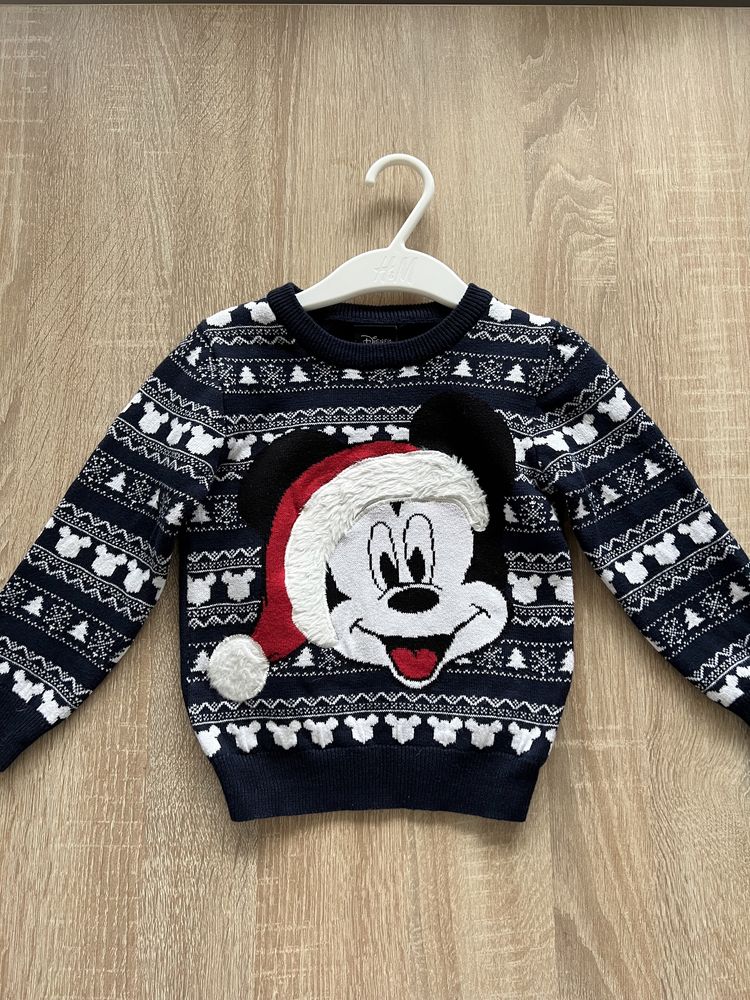 Disney Mickey super sweterek na święta chłopięcy sweter 92 cm!