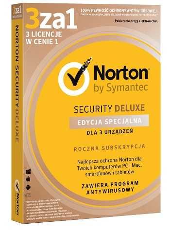 NORTON SECURITY Deluxe 3.0 PL 1 User 3 Device 12 miesięcy BOX