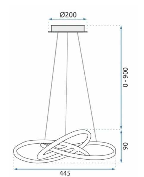 LAMPA WISZĄCA BIAŁA ring ciepłe zimne pilot LED