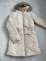 Nowa kurtka zimowa r.158cm lub xs kremowa kiciuś