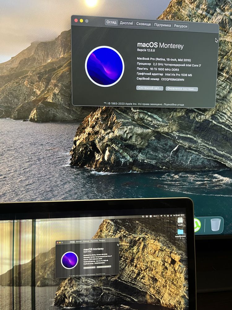 Macbook Pro Retina  СУПЕР ЦІНА! A1398 2015 i7 2.2Ghz | 16Gb Ram