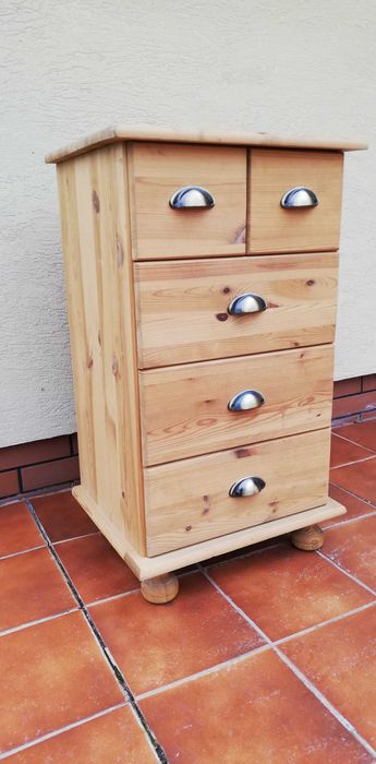 Szafka sosnowa drewniana nocna ludwik Ikea biała komoda ludwikowa