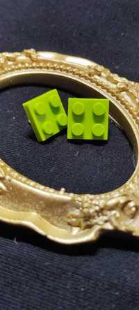 Zielone kolczyki Lego