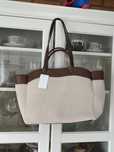 Duża torebka torba shopper hm kremowa letnia Boho