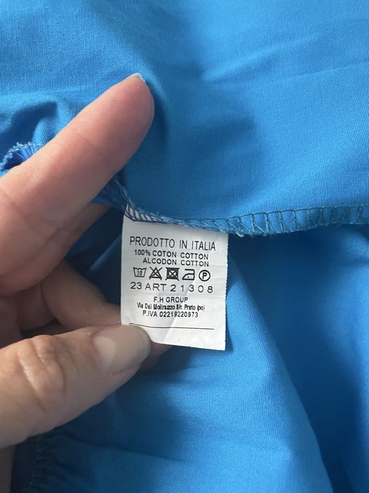 piękna włoska niebieska sukienka bawełniana