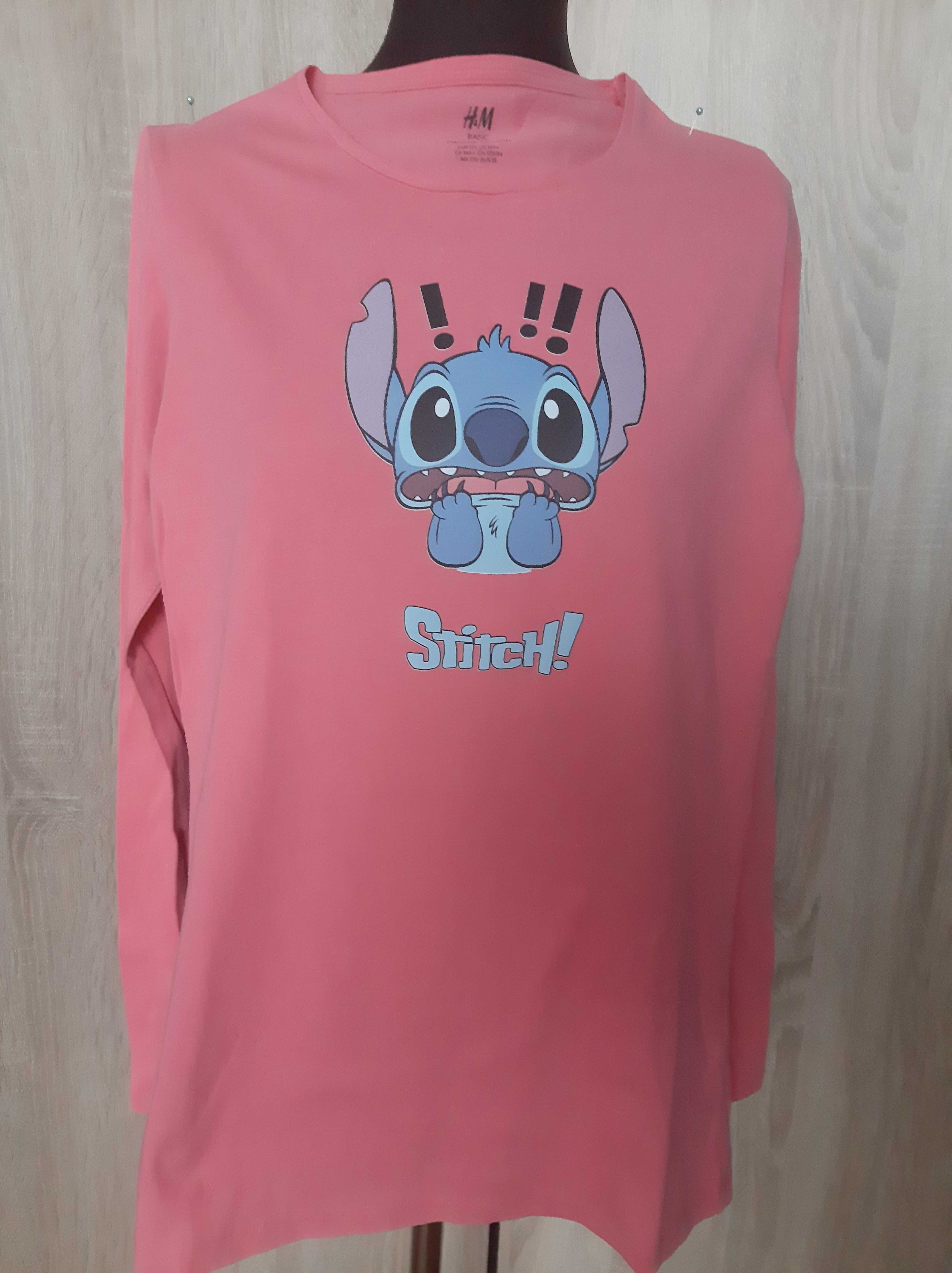 Stitch bluzka długi rękaw rozmiar 170 różowa