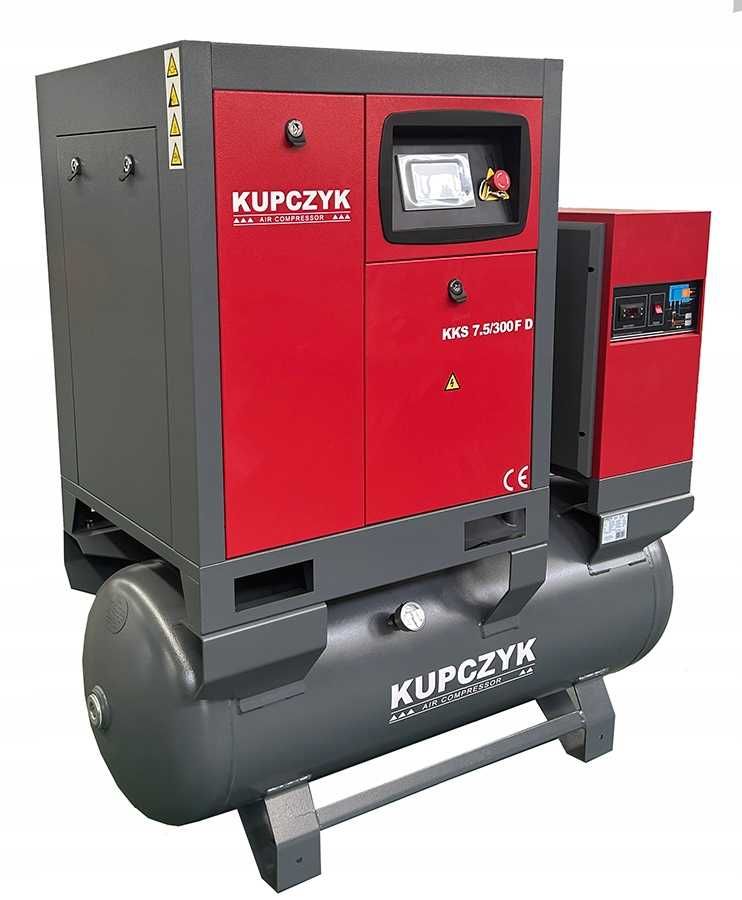 Kompresor śrubowy KKS 7,5/300 FD 850 l/min 5,5 KW Falownik Osuszacz