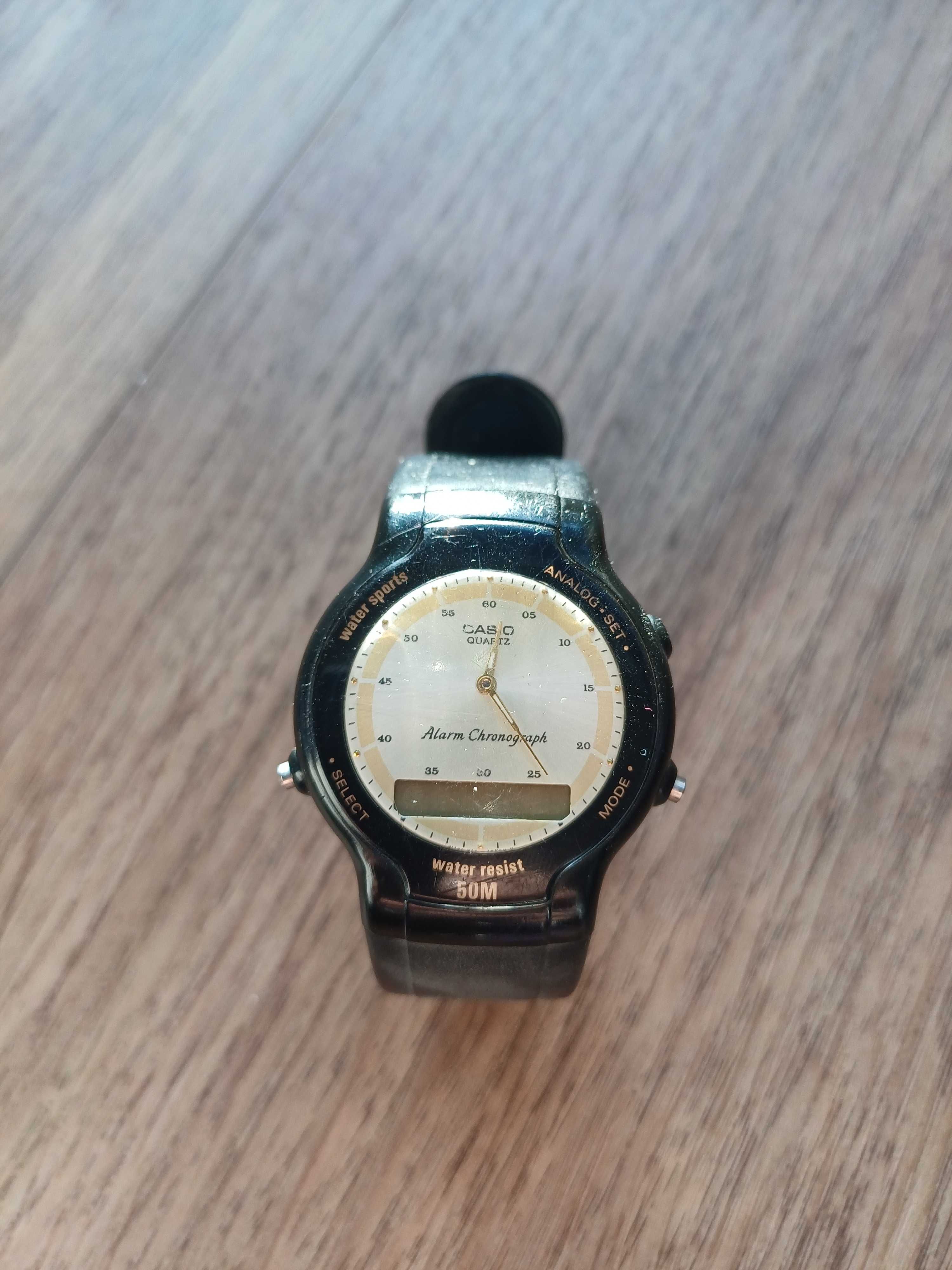 Vintage zegarek Casio AW-34, mechanizm kwarcowy, wodoszczelny