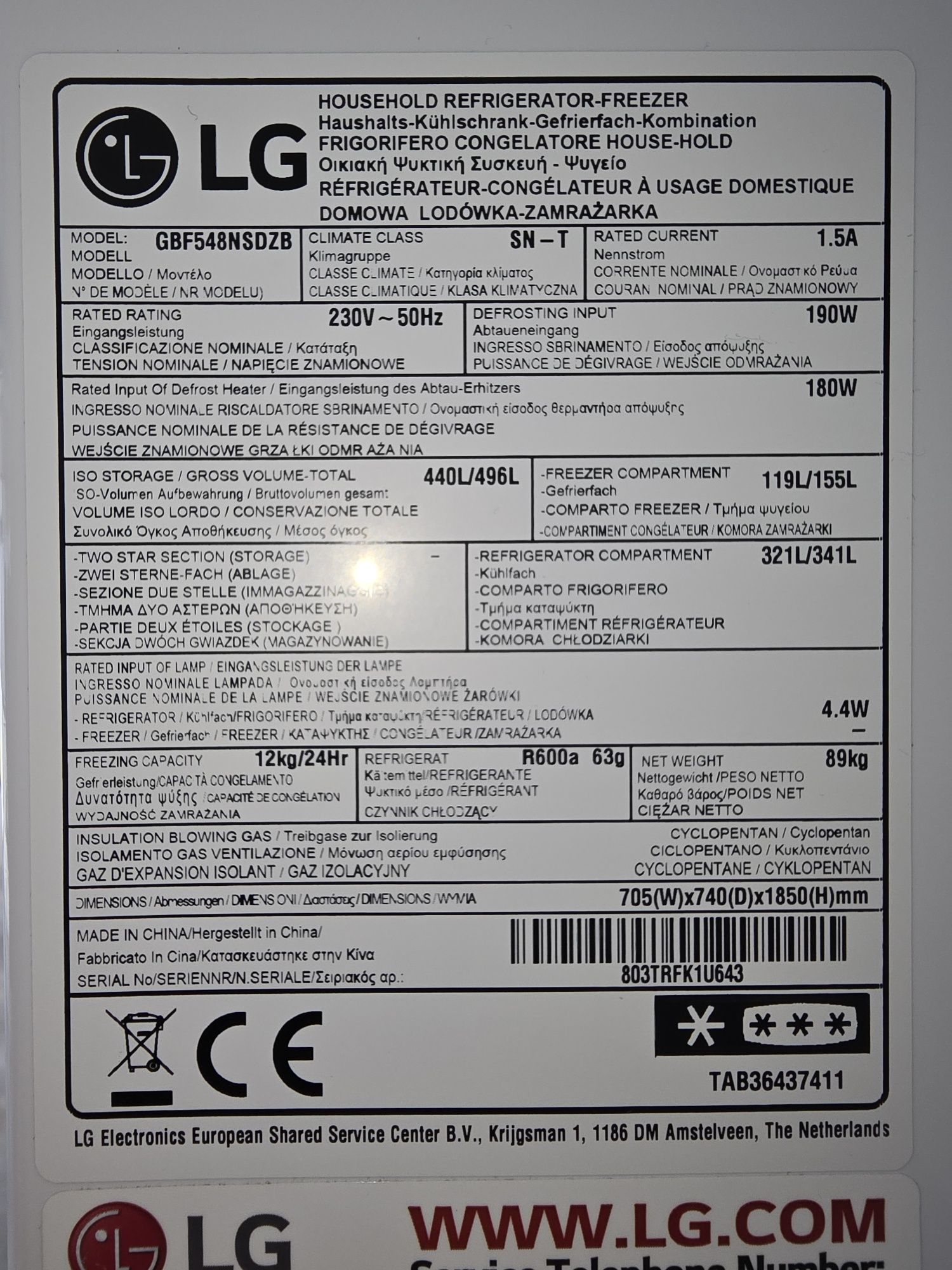 Frigorífico Combinado LG