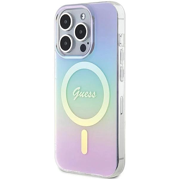Etui Guess IML Iridescent MagSafe na iPhone 15 Pro Max 6.7" - fioletow