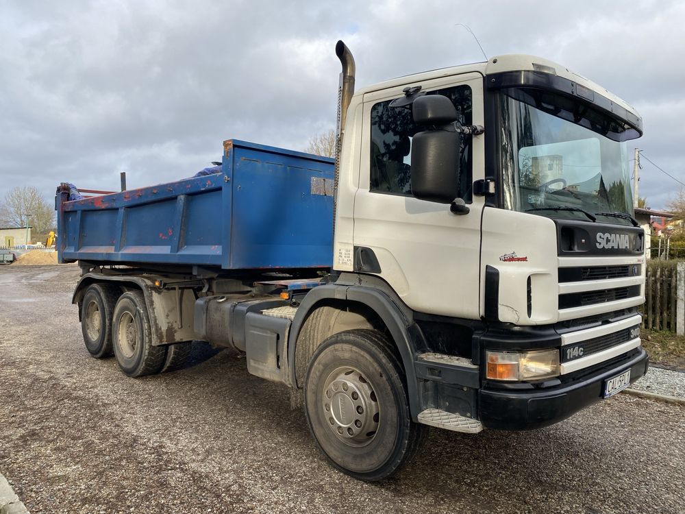 Scania 114c 6x4 wywrotka ,3-oska  , hydroburta , manual