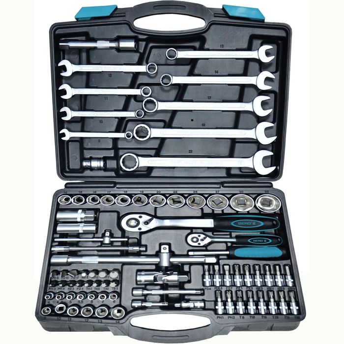 Набір головок 1/2",1/4" (4-32мм), ключів (8-22мм), 82шт Berg | 52-112