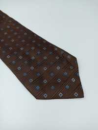 Zanolini włoski brązowy jedwabny krawat ulu01