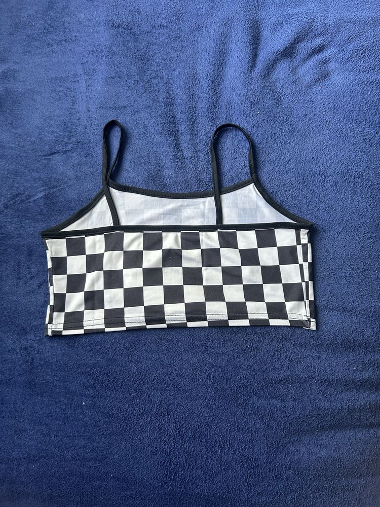 Crop top w szachownicę Shein XS
