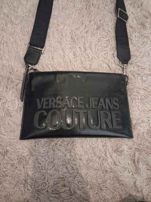 Torebka czarna lakierowana versace