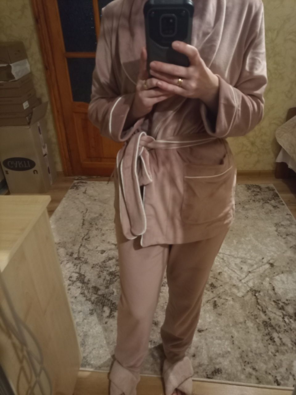 Костюм домашній велюр s/m піжама