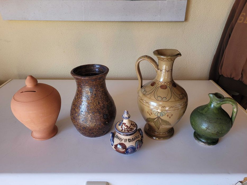 Alguidar em barro 60cm + 5 peças em barro