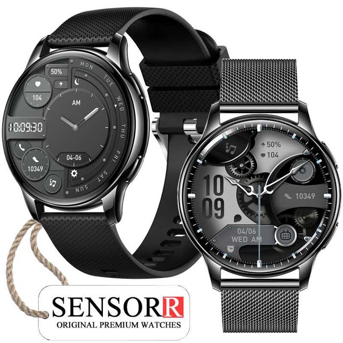 Czarny Zegarek Smartwatch Damski Rozmowy Ciśnienie Pulsometr Sen Kroki