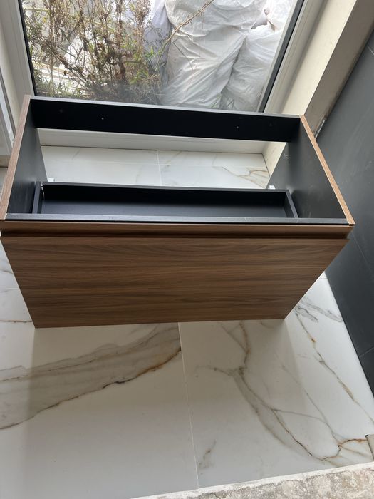 Szafka wisząca GoodHome Lavanna 80 cm, front orzech bezuchwytowy