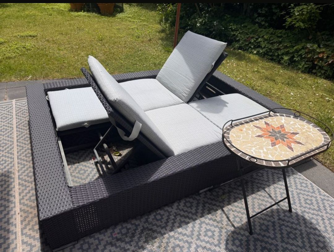 Kanapa leżak dwuosobowa ogrodowa Technorattan