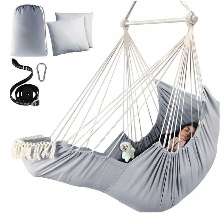 Fotel Wiszący KRZESŁO BRAZYLIJSKIE Huśtawka Hamak Ogrodowy Balkon BOHO