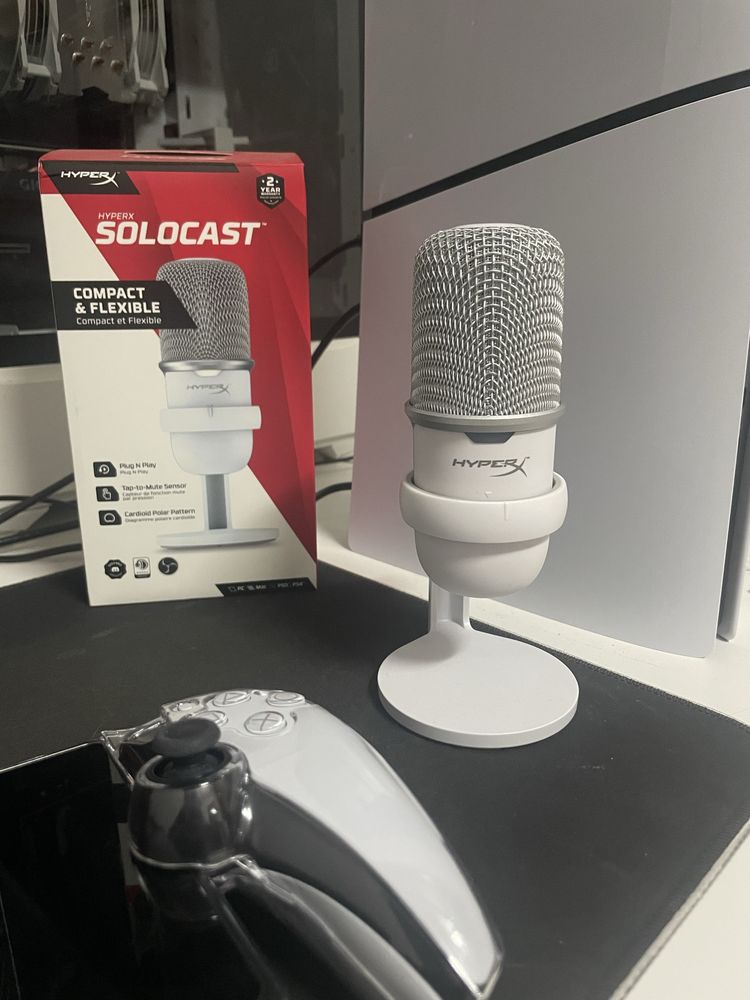 HyperX SoloCast Branco - Microfone Gamer - 30€