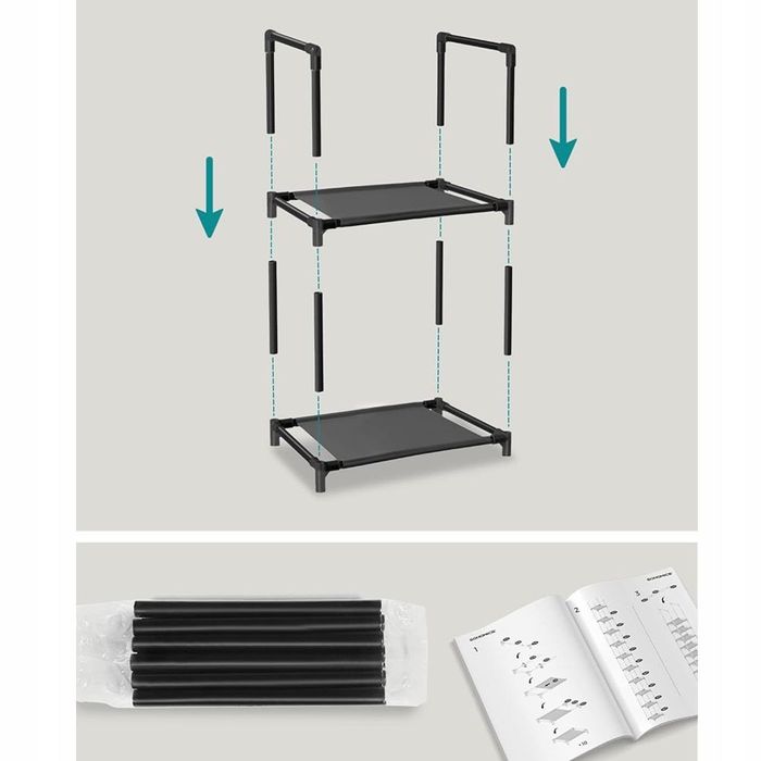 Modułowa szafka na buty WĄSKA WYSOKA stojak regał 173cm Czarna