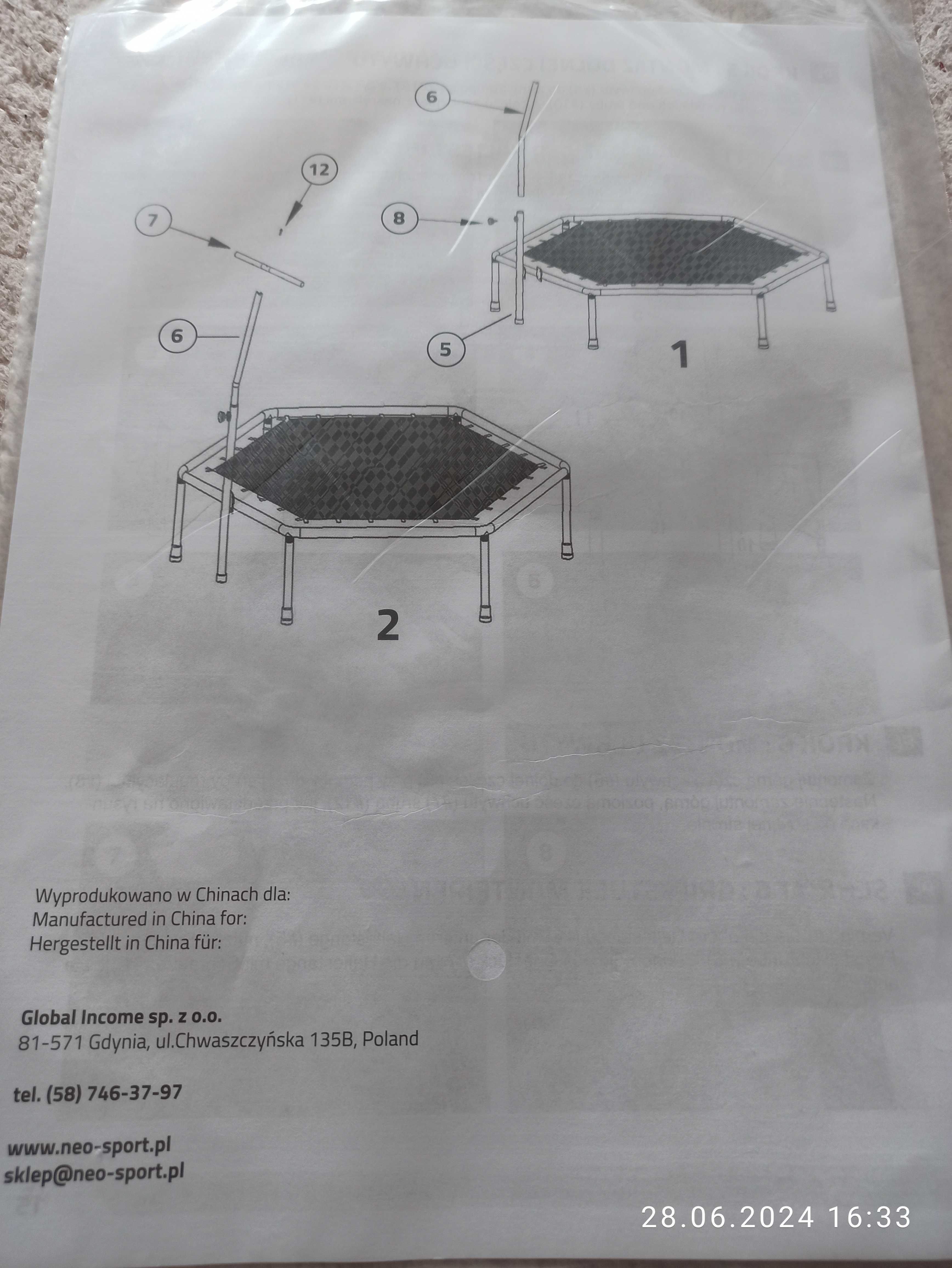 Trampolina fitness z uchwytem