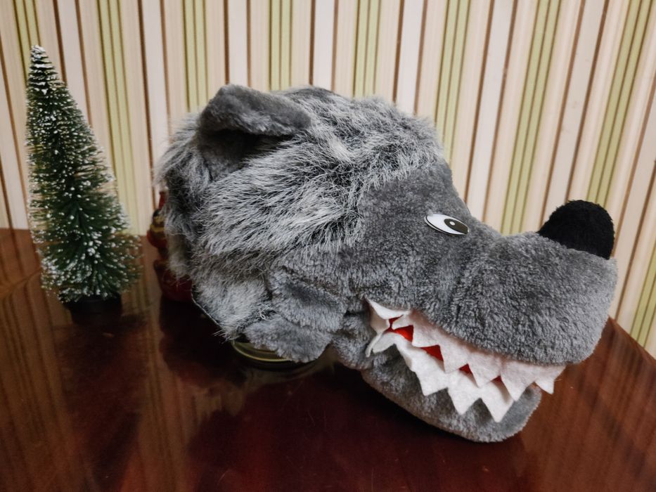 Новогодняя маска волка на утренник