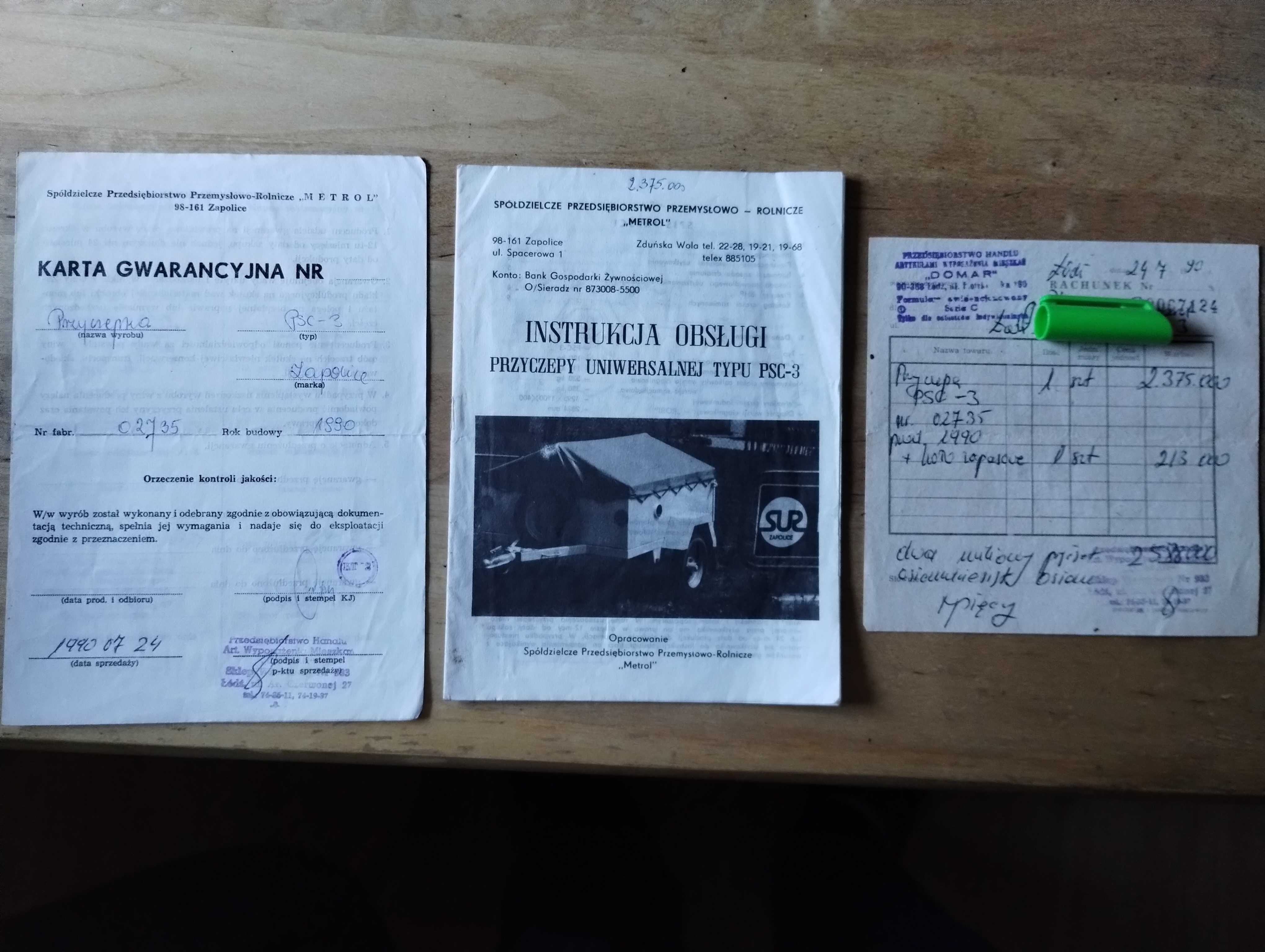 Przyczepa przyczepka Zapolice PSC-3 - zarejestrowana, opłacona.