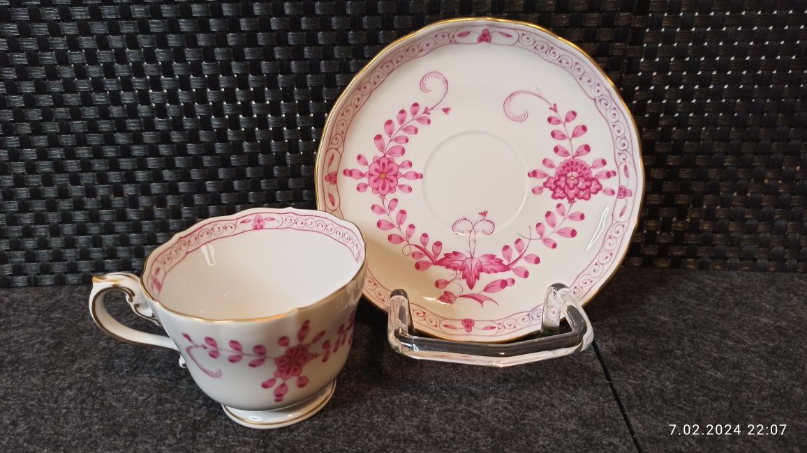 Porcelana MEISSEN DUO Miśnia Indyjska Purpura  Królewska Manufaktura