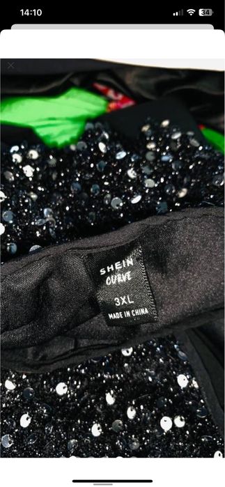 Платье shein curve на одно плечо с пайетками 3xl uk 22-24