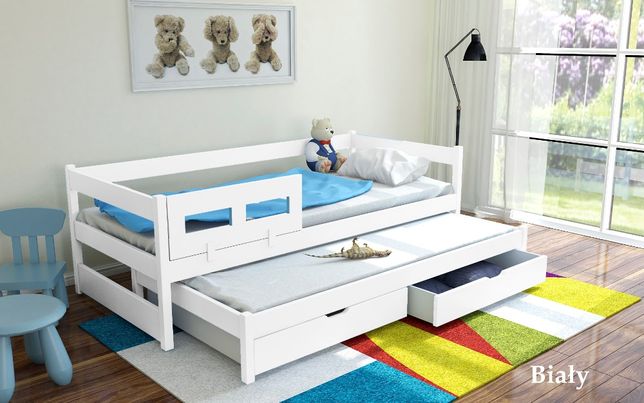 Łóżko 2-poziomowe 200x90 TOMEK z materacami GRATIS + barierka