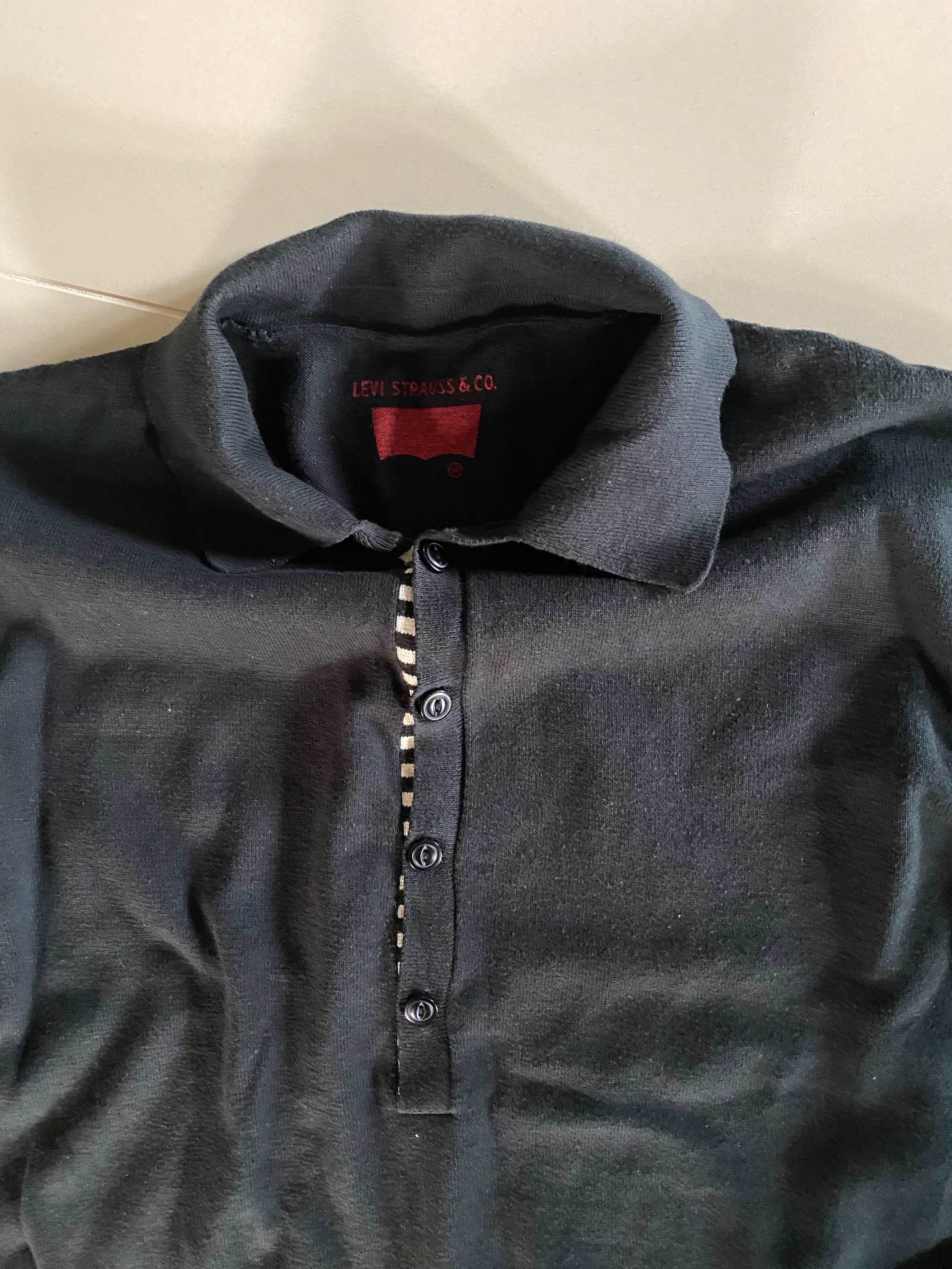 Levi’s sweter basic z kołnierzykiem i ażurowym zdobieniem M/L