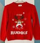 Świąteczny sweter z Rudolfem r.122/128