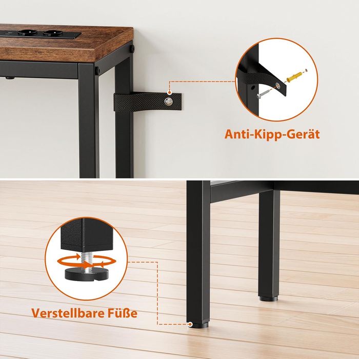 Wąska konsola z gniazdem i portem USB, zestaw 2 sztuki