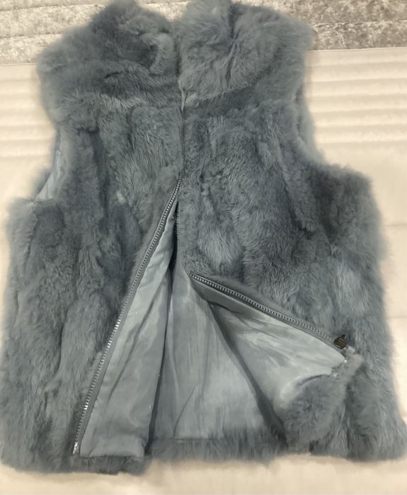 Colete pêlo azul bebé