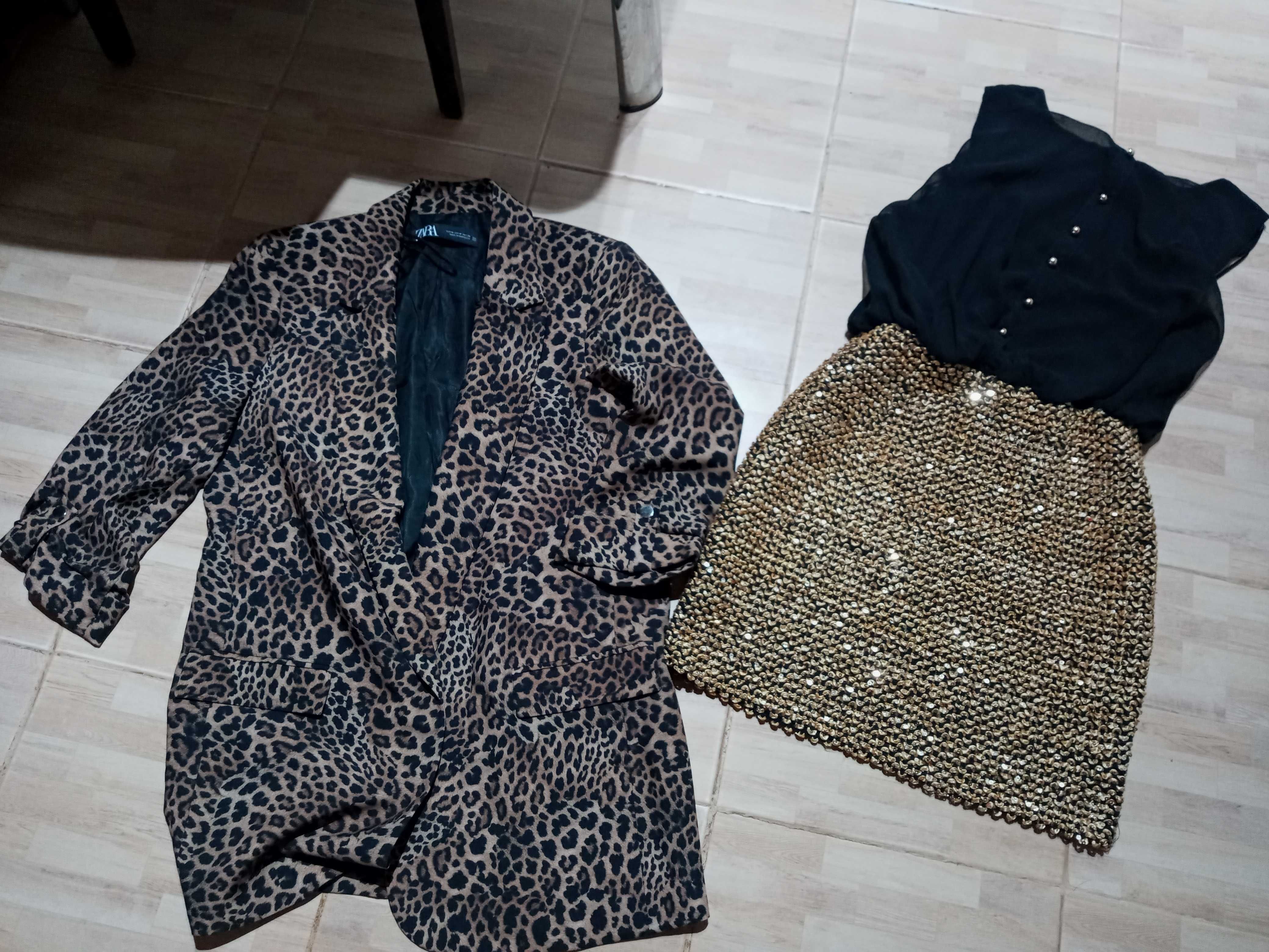 Vestido e casaco ZARA usado 1 vez tam M