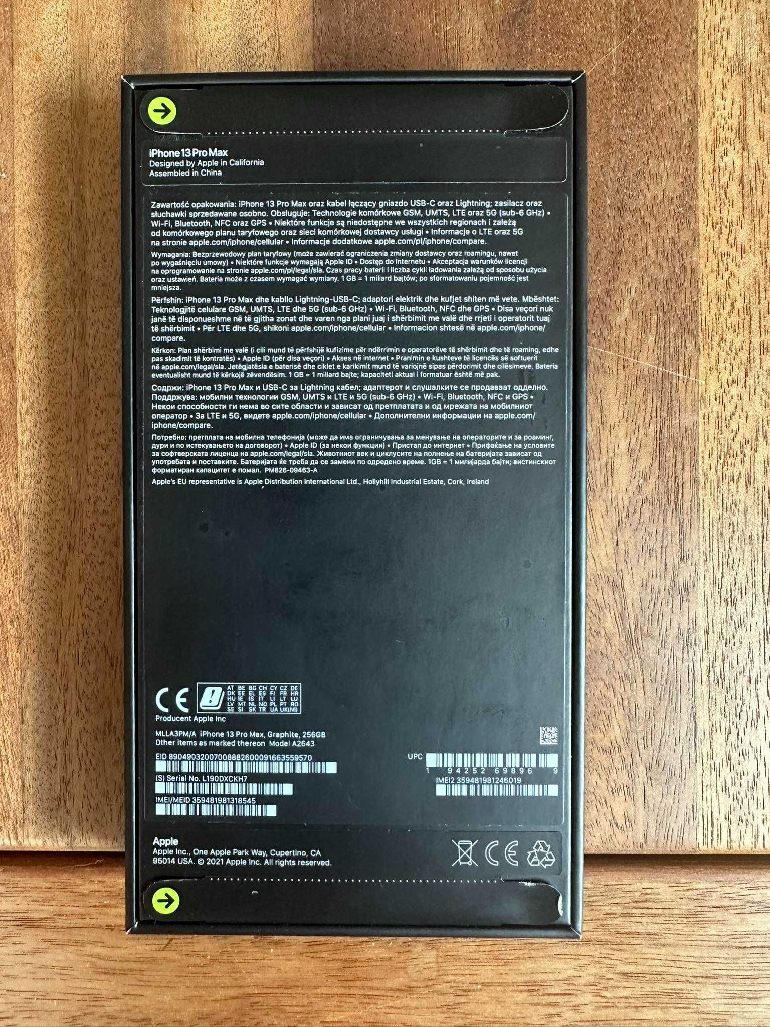New Apple iPhone 13 Pro Max 256gb (graphite)