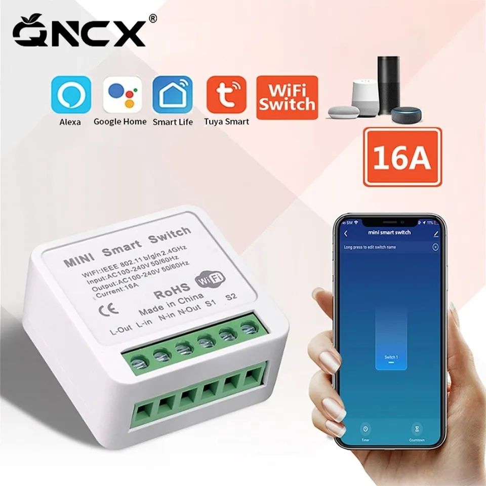 Interruptor inteligente relé WiFi tuya - para portões, luzes, tomadas,
