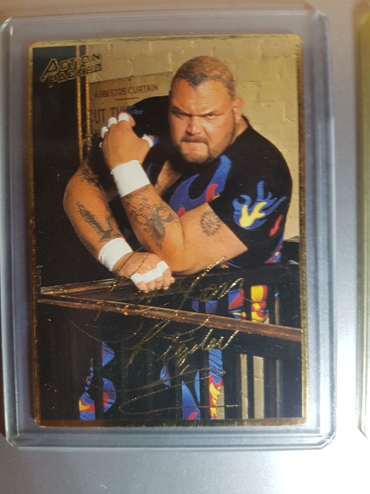 1994 Action Packed WWF #1 Bam Bam Bigelow e #2 IRS quase Mint e outros