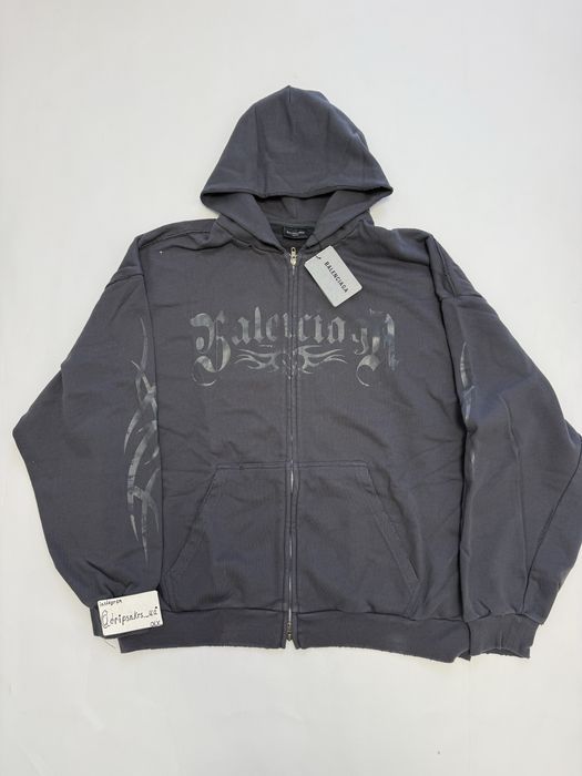 зип худи Balenciaga Dragon zip up black vetements rick owens